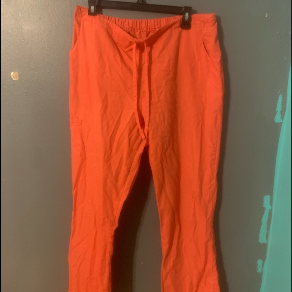 Peaches Size Large scrub pants.